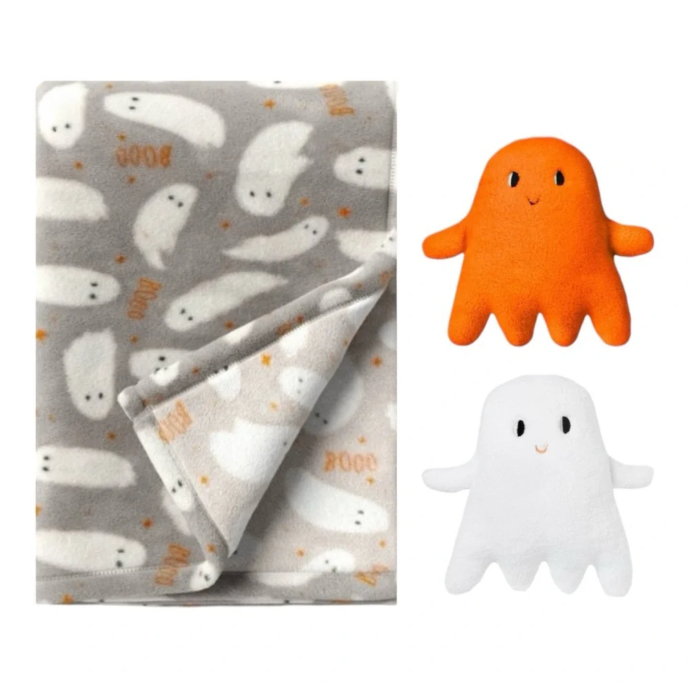 Ghost Pillows and Throw Blanket Set of 3